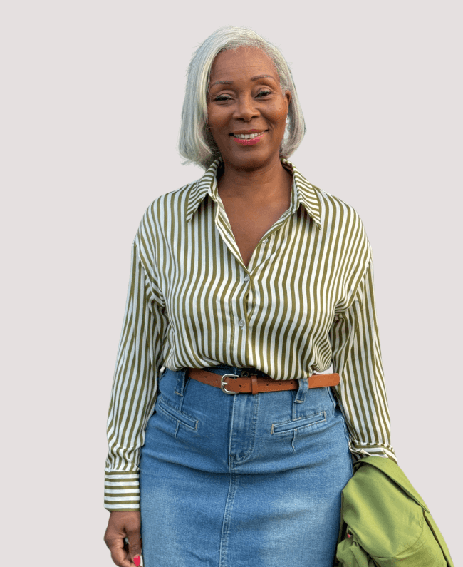 Blouse streep olijfgroen