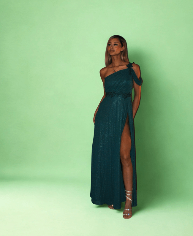 Galajurk smaragd groen – elegante lange avondjurk voor dames bij Donna Colori