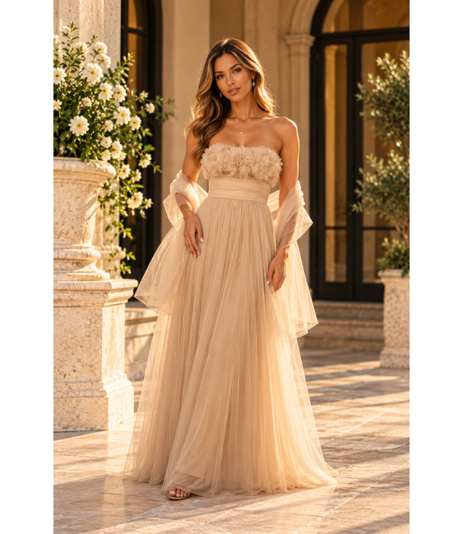 Dress Vegas elegante galajurk voor dames met subtiele plooien
