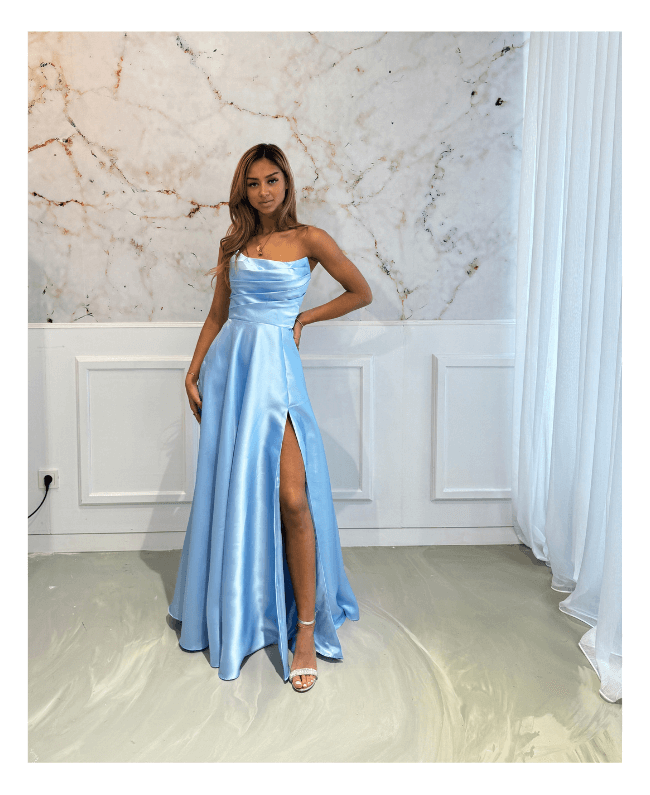 Galajurk blauw elegant bruiloft feestelijk dames Donna Colori