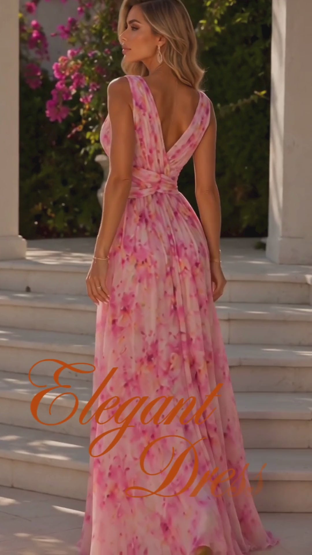 Galajurk met Bloemenprint | Avondjurk | Feestjurk - Donna Colori
